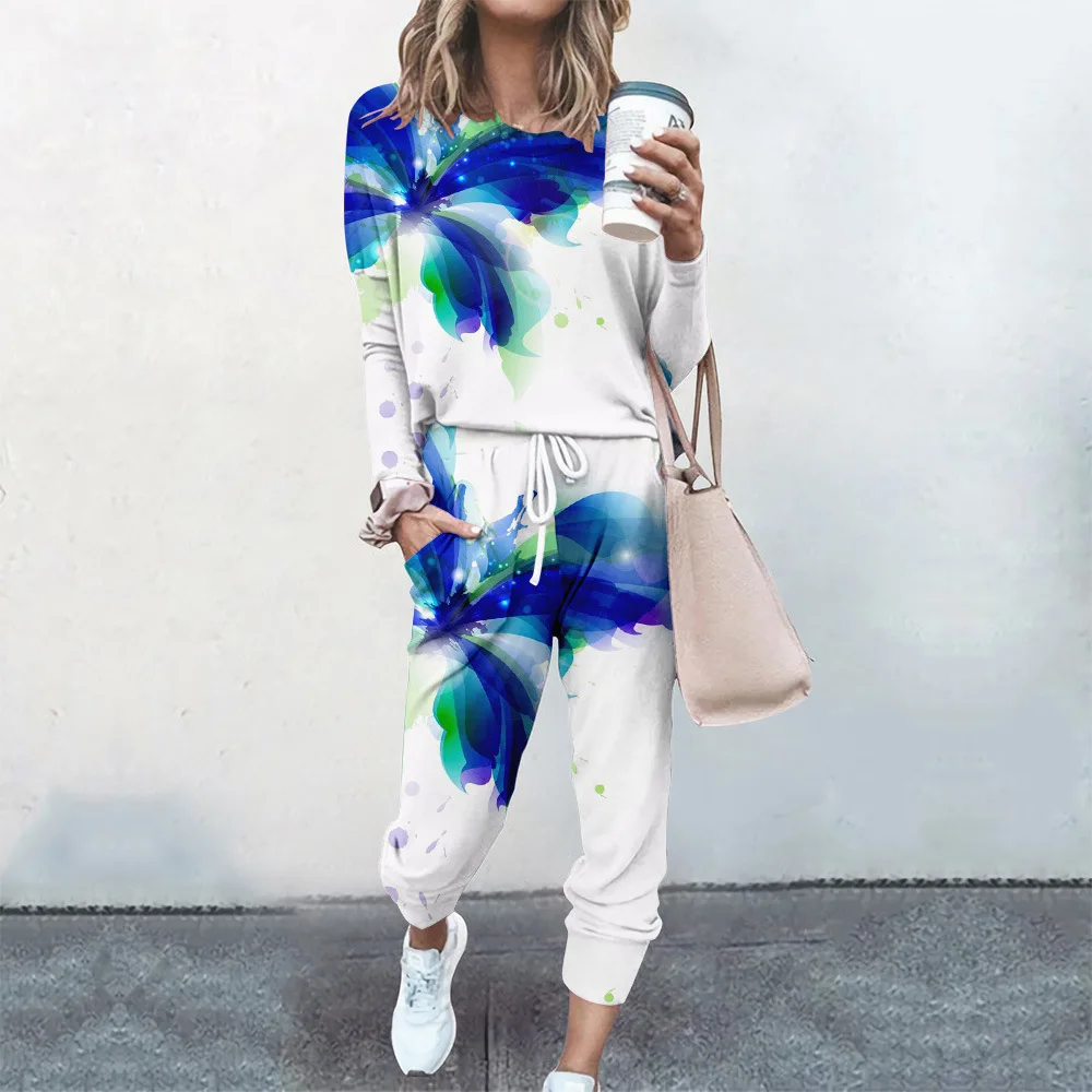 Printemps automne femmes à manches longues pull sweats survêtement 2 pièces ensembles sweat et pantalon costumes vêtements