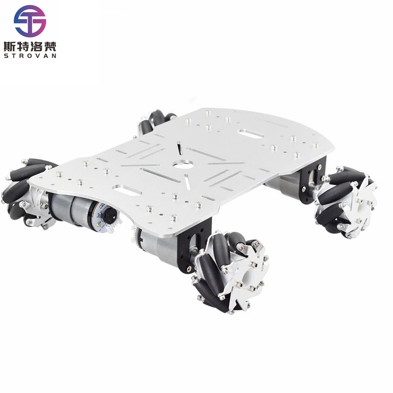 

4WD Mecanum Robot Car Smart Car Chassis Kit Load Capacity 10-15KG W/ 60mm Omni Wheels (Unassembled)
