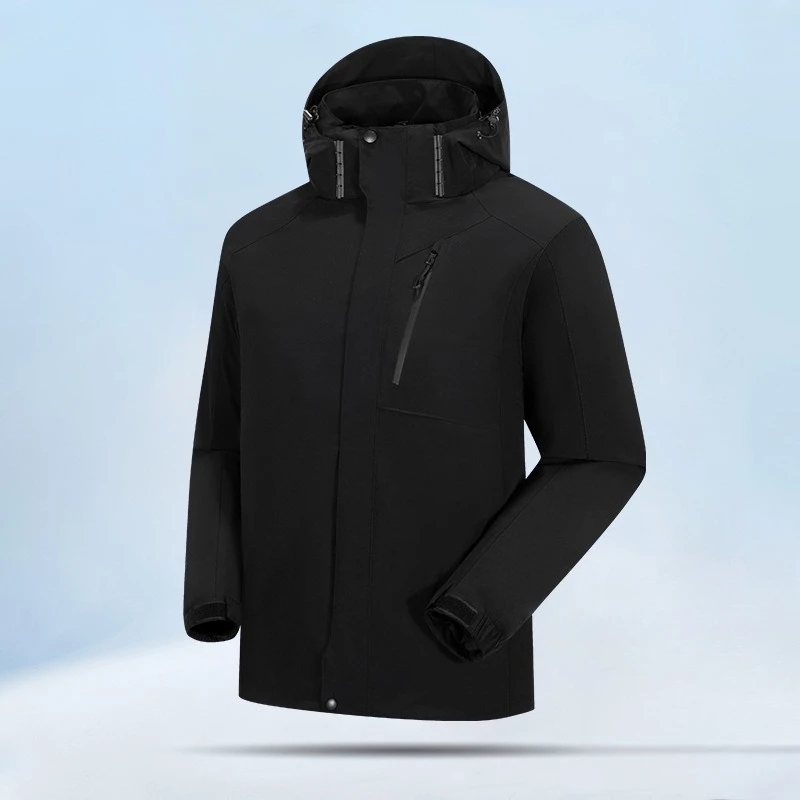 Tactical Winter Down Three-in-one Parka for Men and Women, Solid Color, Thick and Warm, with Added Insulation.