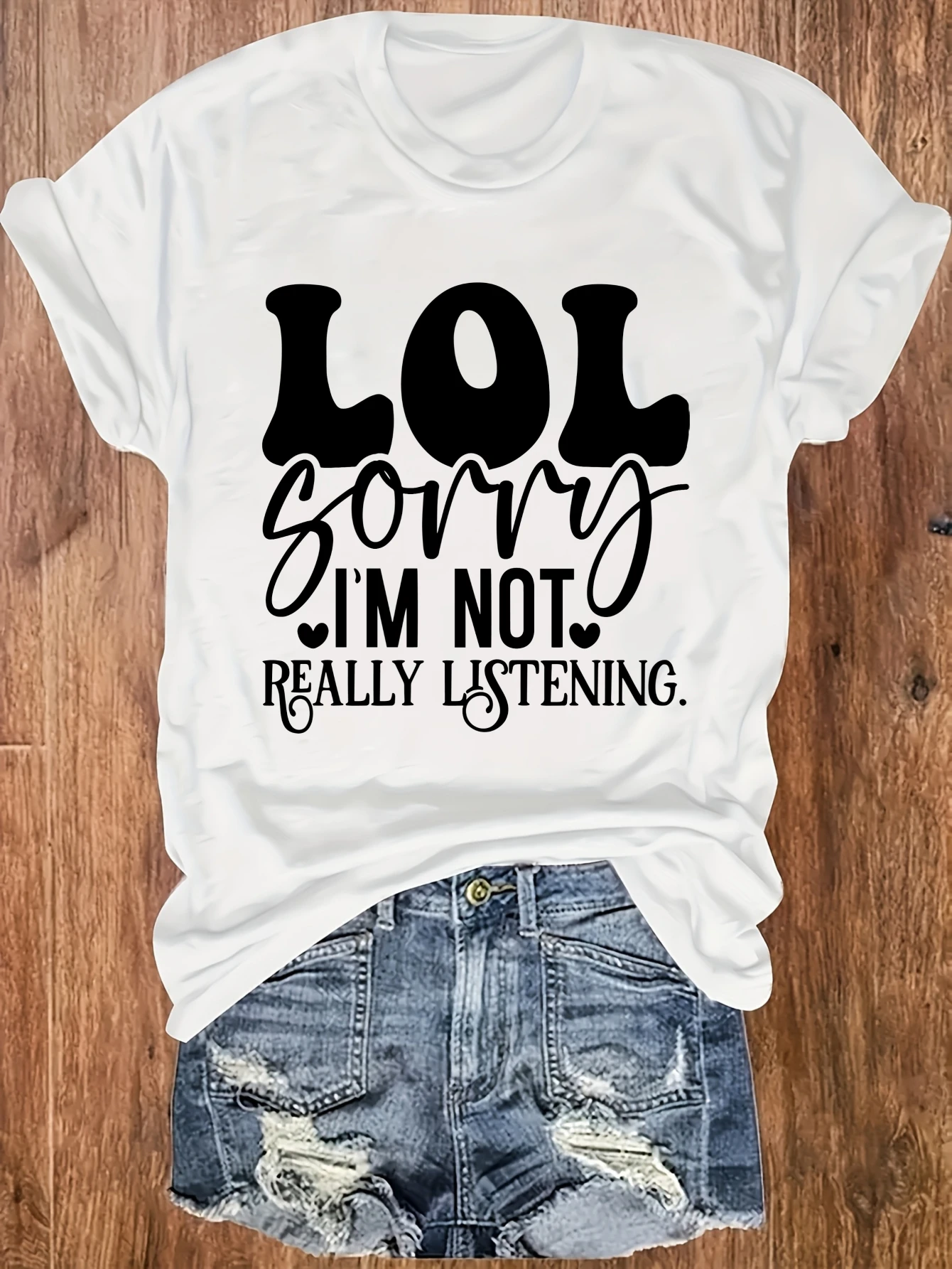 

Women's plus size tank top Lol Sorry I'm Not Really Listening Suitable for sports and daily wear summer casual shirt, summer