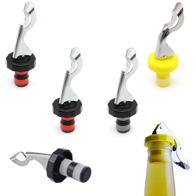 1 Piece Reusable Wine Stoppers Silicone Vacuum Bottle Stopper Expanding Manual Beverage Wine Bottle Stopper YY042
