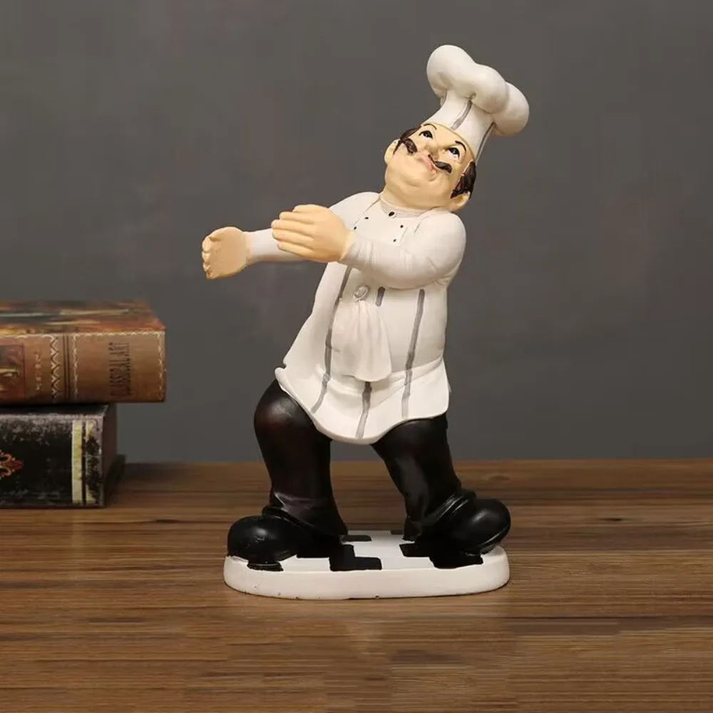 

Handicraft Rustic Bakery Chef Resin Statue Simulated Model Farmhouse Cake Shop Decor Display Collectible Kitchen Chef Figurine