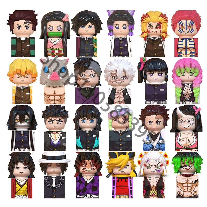 WM6116 WM6137 WM6138 WM6162 WM6163 Demon Slayer Daki Giyuutarou Douma Kibutsuji Muzan Anime Bricks Assemble Toys Dolls Gifts