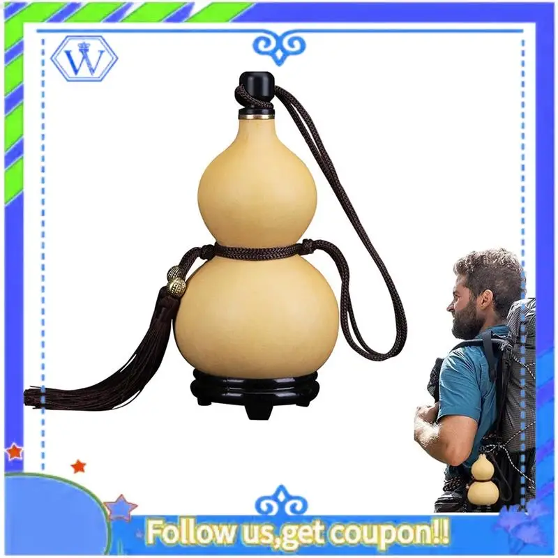 

Easy To Use Gourd Wine Flask Outdoor Water Bottle With Tassel Rope Outdoor Portable Water Bottle With Stopper Flagon Kettle Chin