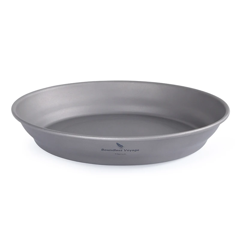 Boundless Voyage Titanium Dish Bacteriostatic Cutlery Ultralight Outdoor Picnic Camping Tableware Titanium Pan Dinner Plate