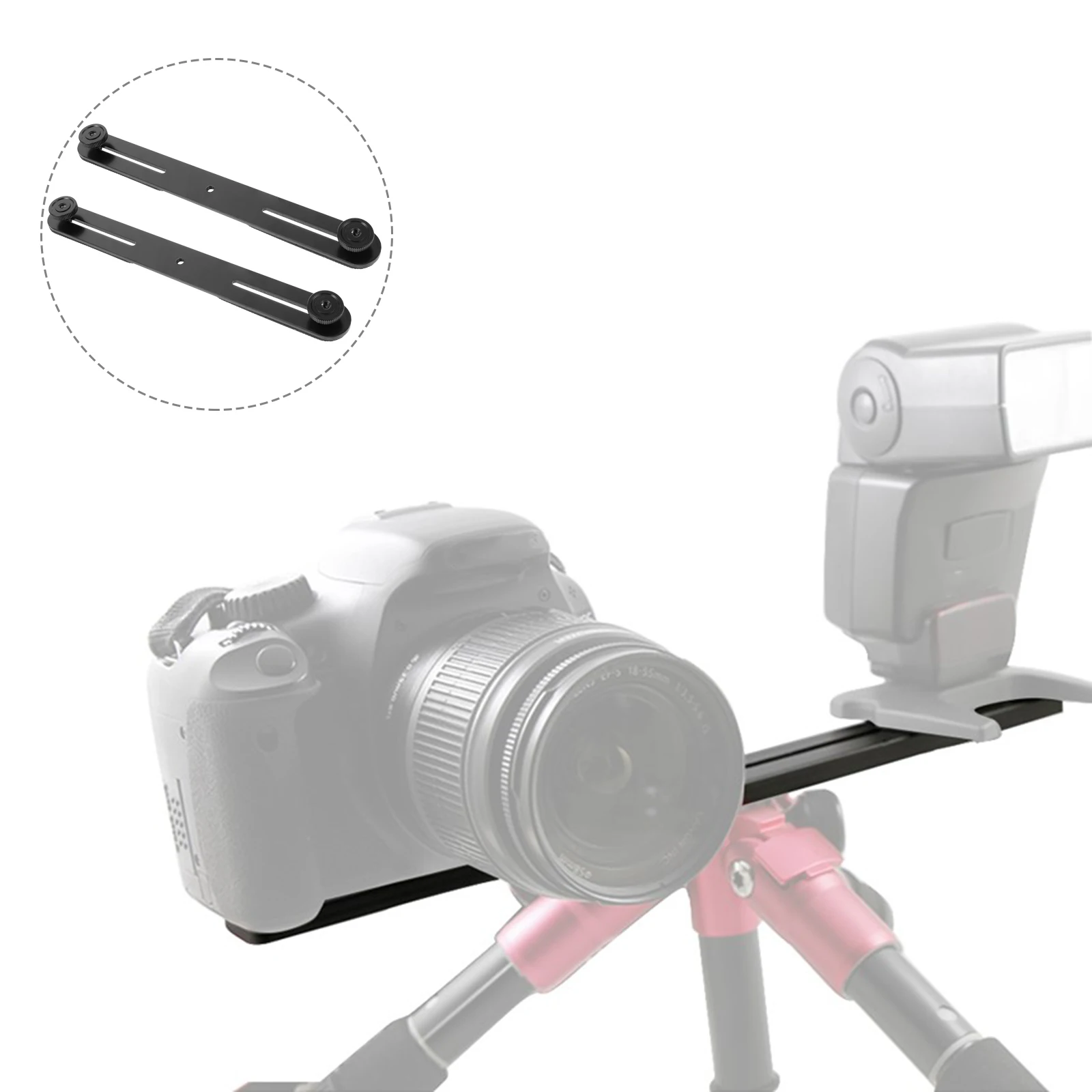 

2Pcs Adjustable Microphone Bar Double Mount Extension Bracket Flash Bracket Mic Mount for Camera Stand Adjustable Microphone Bar