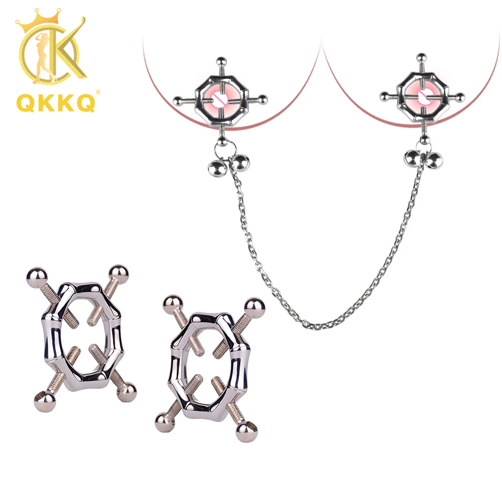 

QKKQ QKKQ A Pair Nipple Clamps Female Sex Toys Metal BDSM Toys Breast First Stimulators Sexy Shop Products Adult Goods For Women