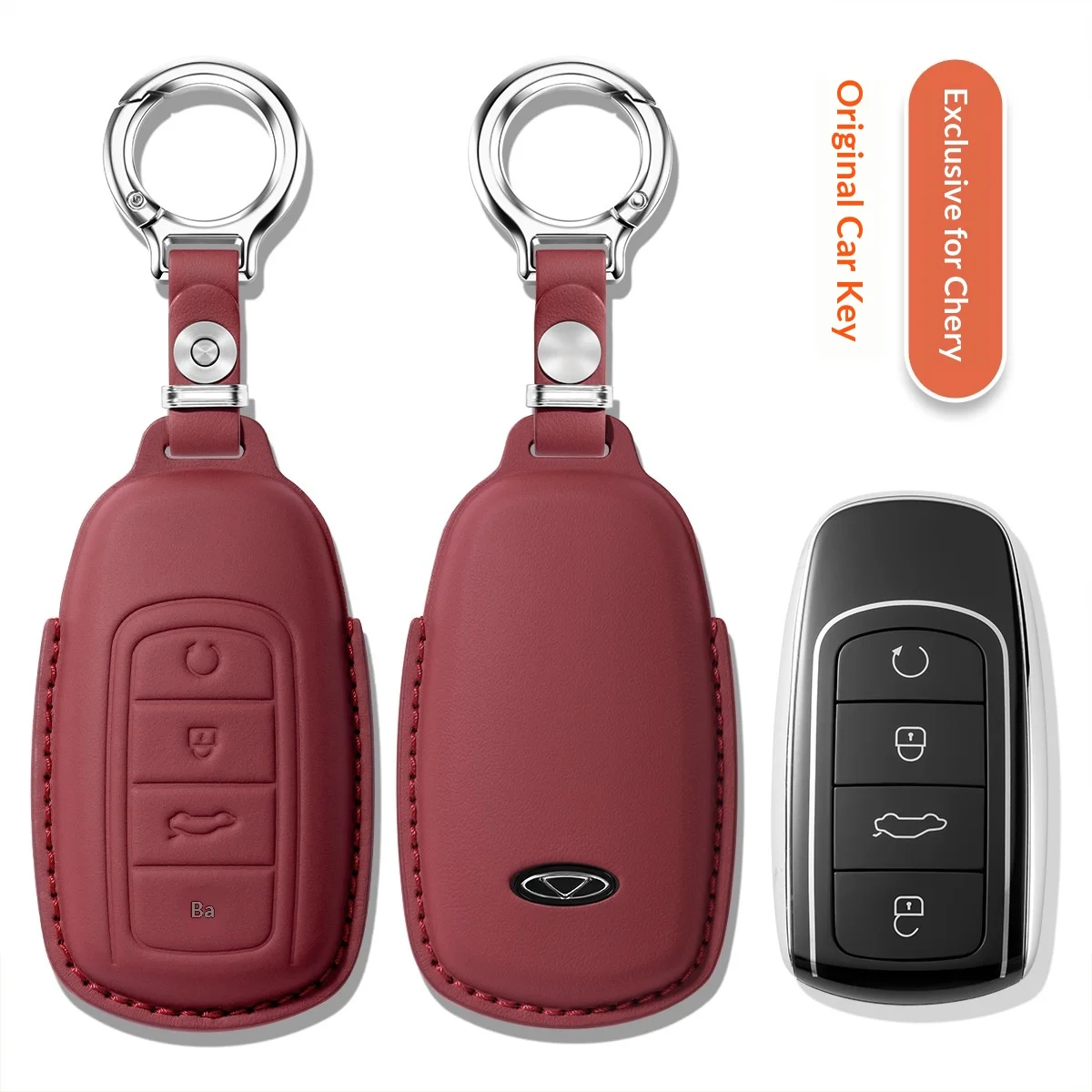 For Fengyun A8 car key cover, first-layer cowhide, high-end key case buckle, men's and women's interior modification
