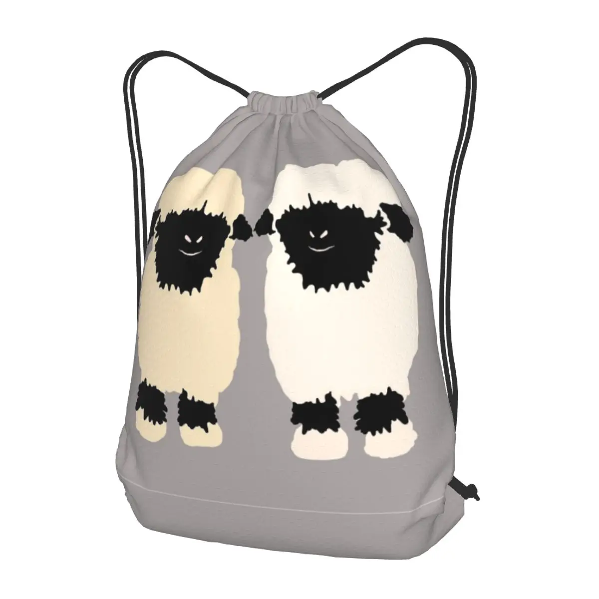 

Valais Black Nose Sheep Friends Backpacks Fashion Drawstring Bags Sports Bag Book Bags for Man Woman Students
