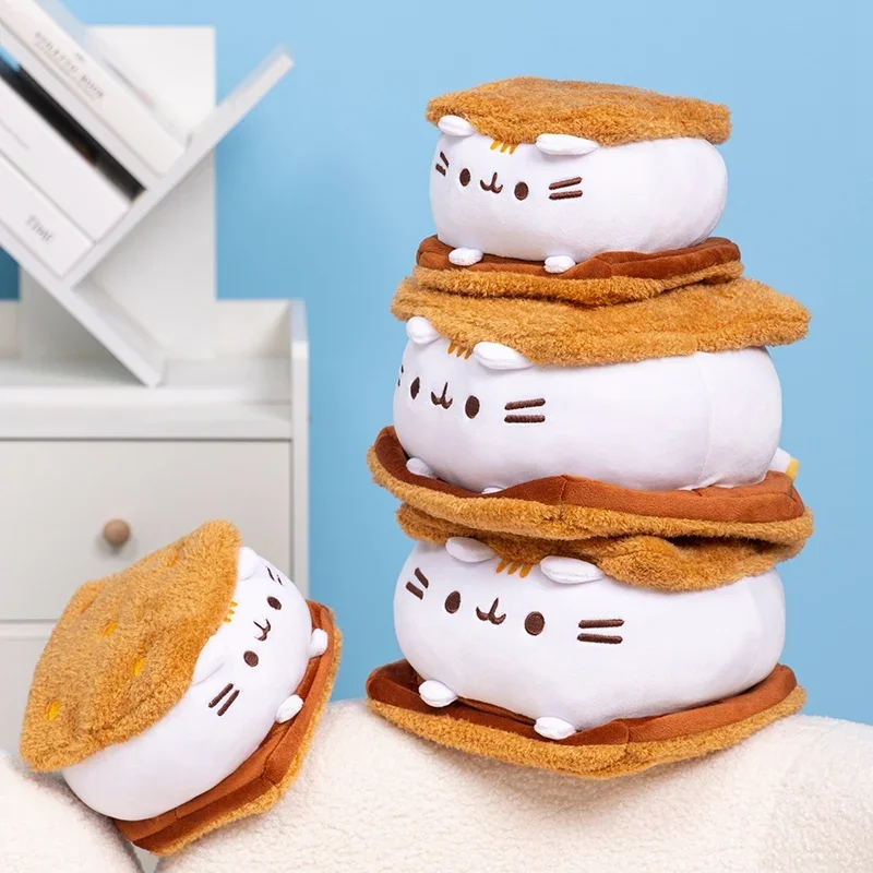 Kawaii Chocolade Sandwich Cookie Fat Cat Sierkussen Knuffels Biscuit Cat Poppen Knuffels Verjaardagscadeaus voor kinderen