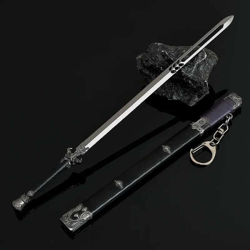 WhereWindsMeet 22 ซม./8.66in การฝึกอบรมดาบเกมอุปกรณ์ต่อพ่วงอาวุธ Props รุ่นคอสเพลย์สะสมโต๊ะเครื่องประดับของเล่นกลางแจ้ง