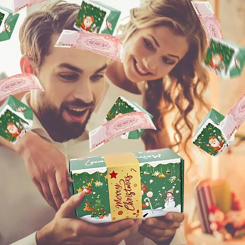 عيد الميلاد كذاب صندوق المال مجوهرات كذاب الأخضر المغلف عيد الميلاد صناديق حفلة لصالح صندوق ورقي حفلة عيد الميلاد الإبداعية