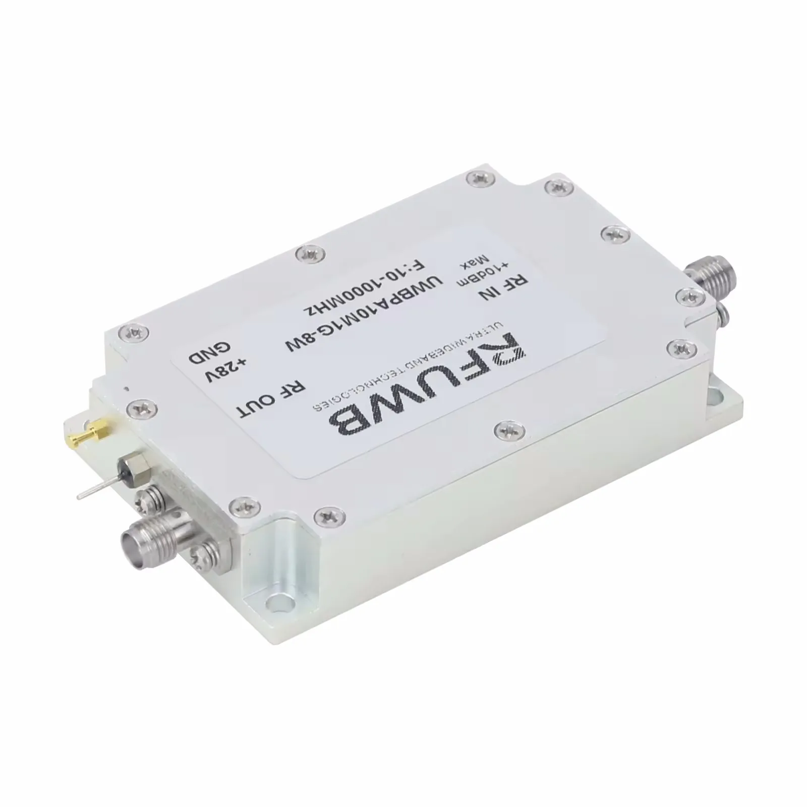 

Hot Sale UWB UWBPA-10M1G-8W 10-1000MHz Broadband Power Amplifier 8W UWB Power Amp Module