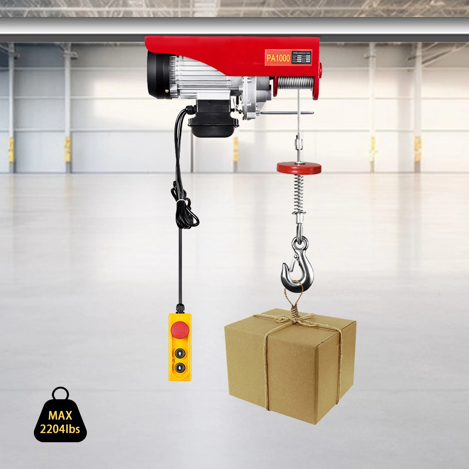 1800W Electric Wire Rope Winch, 500kg‑1000kg Load Capacity, Lifting Height 6‑12m