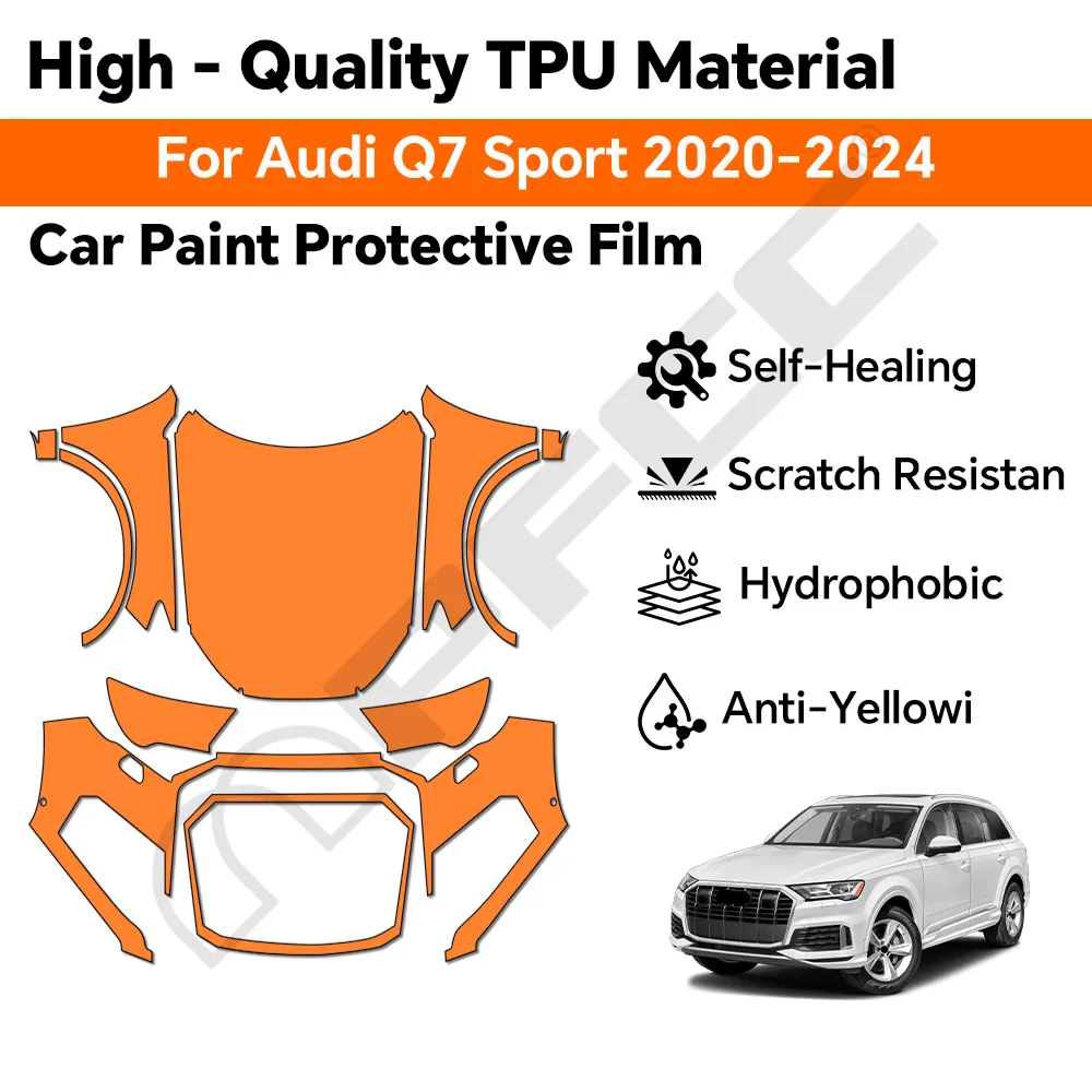 

PPF TPU Car Paint Protection Film For Audi Q7 Sport 2020-2024 Pre-cut Clear Bra Anti-Scratch Invisible Resistant Repairable Kit