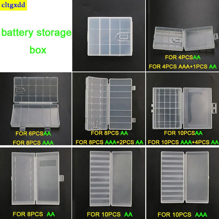 Semi-translucent Hard Plastic AA AAA Case Cover Holder AA / AAA Battery Storage Box Container For 2 4 8x AA AAA Batteries