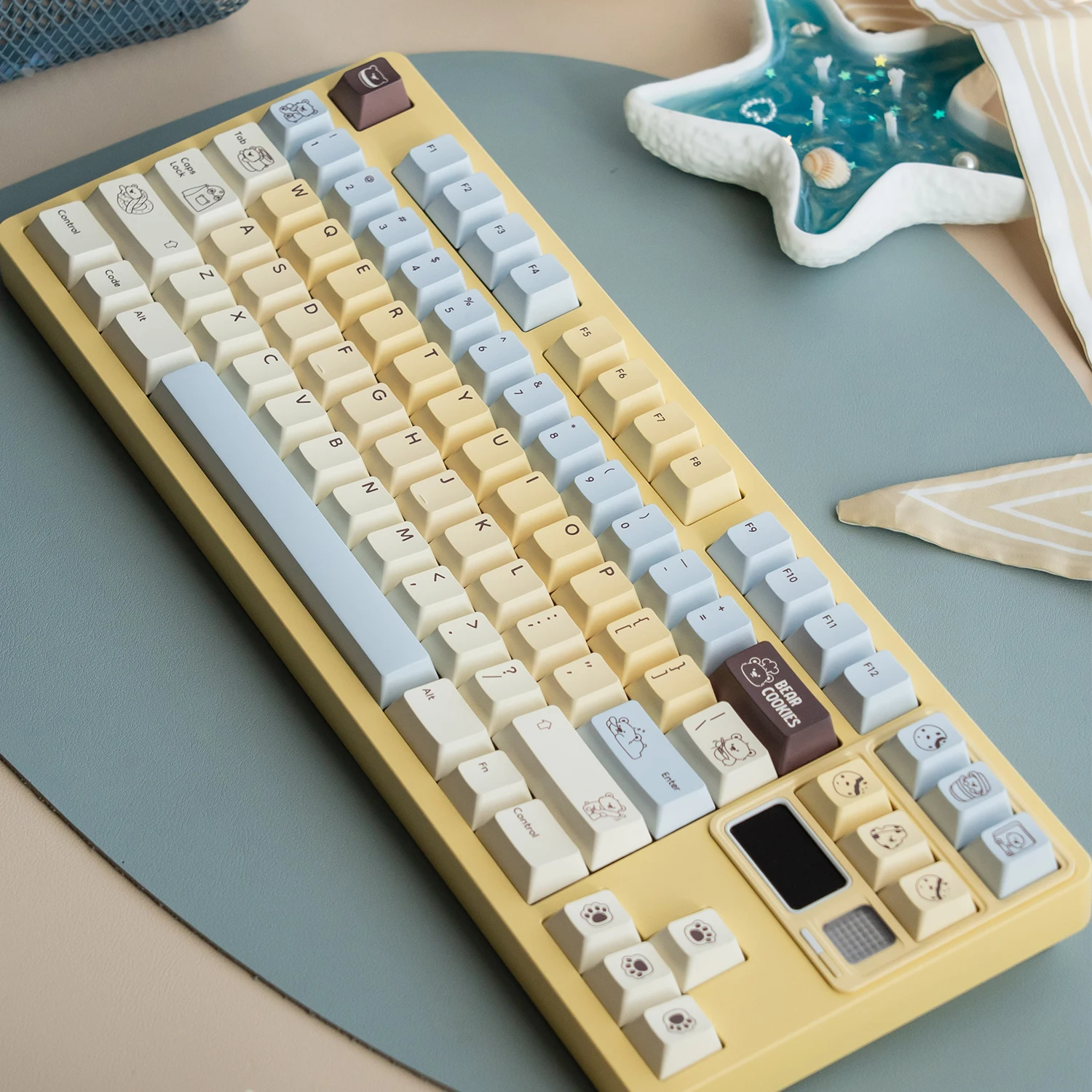 

Bear Cookies Theme Keycaps Set 141Keys PBT Custom Keyboard Cap Cherry Profile Cute KeyCap for Mechanical Keyboard Accessories