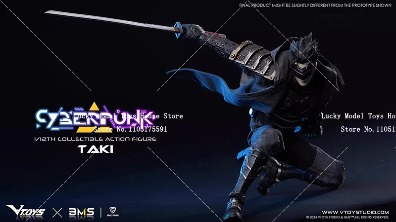 VTOYS x BMS 1/12 Punk Style Japanese Samuari Taki Anime Boy Action Figure Collection Display VSD010 6inch Soldier Model Gifts
