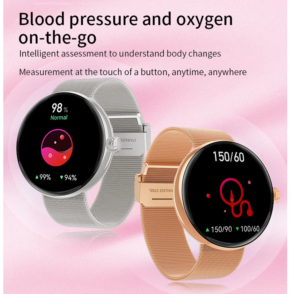 2023 NEW Ladies Smart Watch Man Bluetooth Answer Call 1.3inch AMOLED Screen Blood Pressure Heart Rate Monitor Smartwatch Women