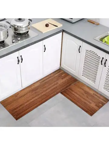 1Pcs 현대 나뭇결 인쇄 바닥 매트 욕실 주방 거실 침실 미끄럼 방지 입구 현관 매트 러그 카펫 홈 장식