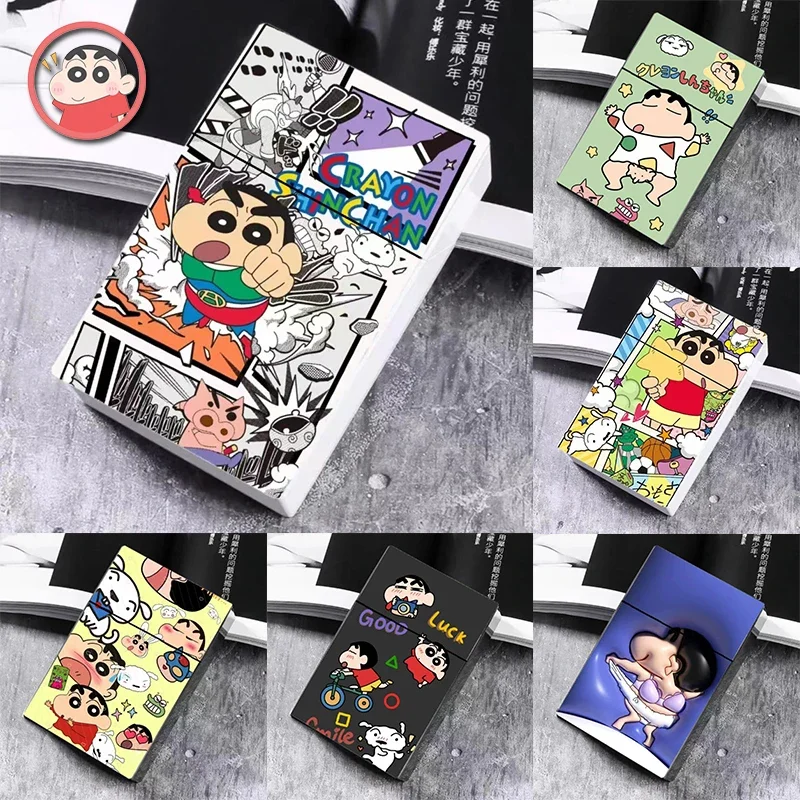 Crayon Shin-chan Cartoon Cigarette Case Fashionable Creative Men\'s 20 Cigarettes Box Anime Personalized Cigarettes Sealed Case