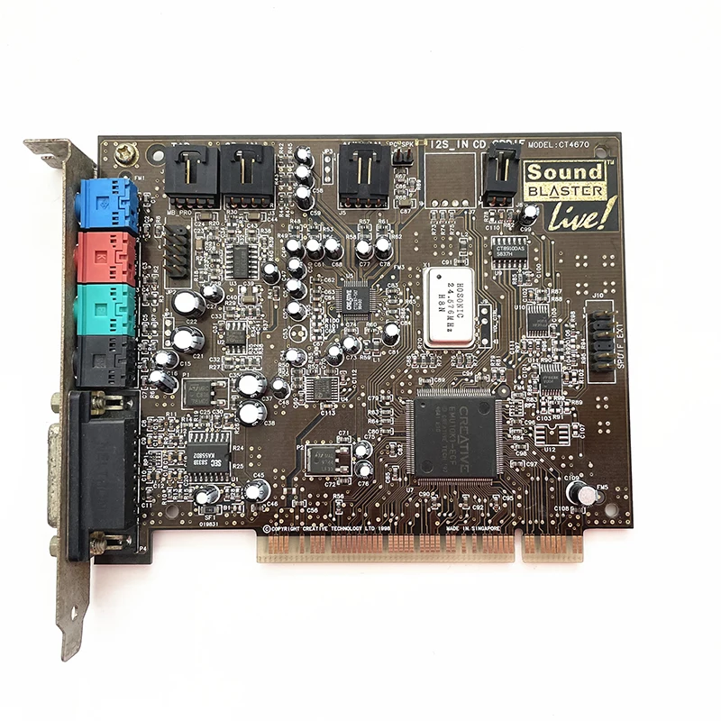 Desmontagem original para placa de som Creative SOUND BLASTER LIVE CT4670 4.1 funcionando bem