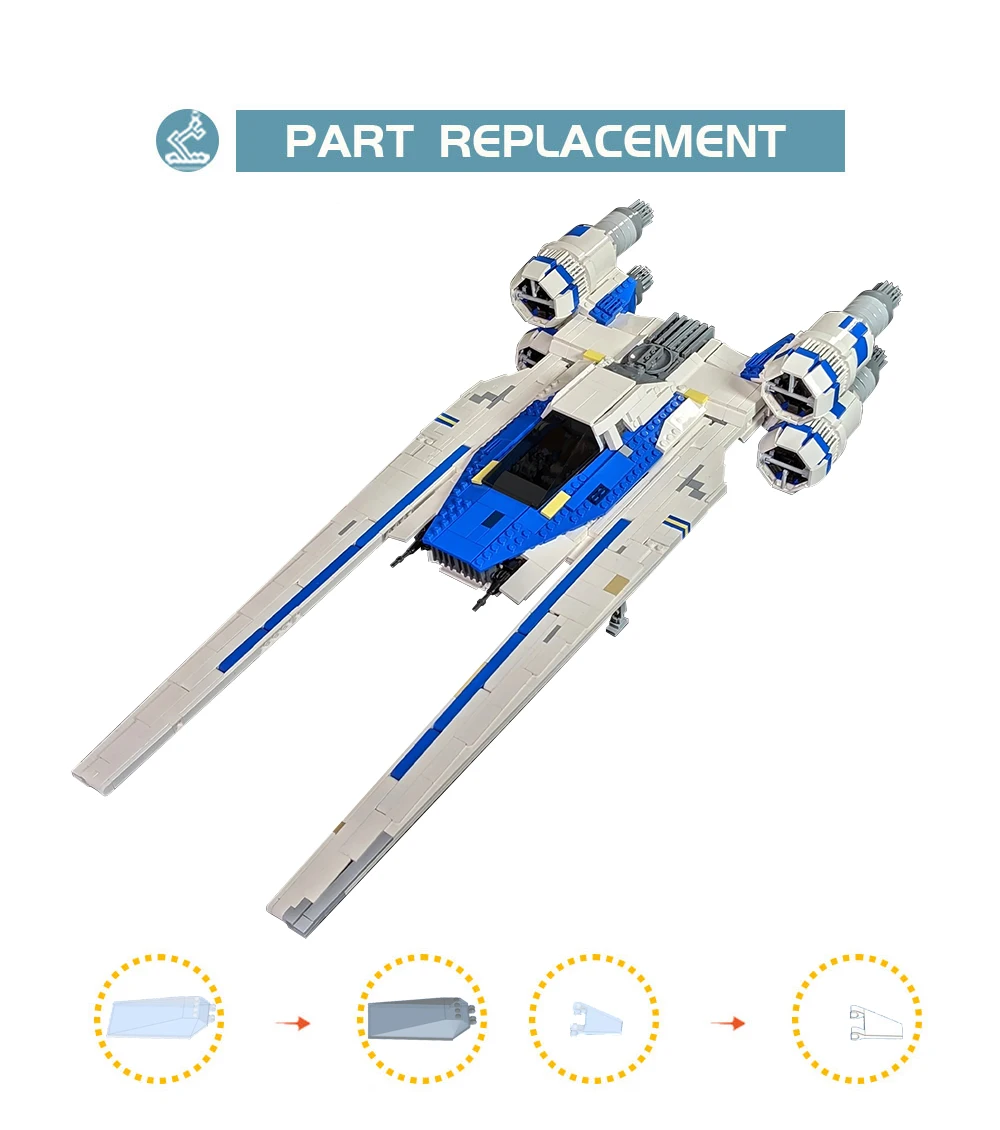 Ruimteschip U-Wing Combat Bouwsteen Model Kit Moc Battle Fighter Ambachtelijke Bakstenen Speelgoed Kind Verjaardagen Cadeau