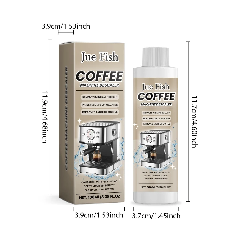 100ml Coffee Machine Descaler Quick Cleaner Lime Scales Remover for Effective Limescale Removal and Maintenance