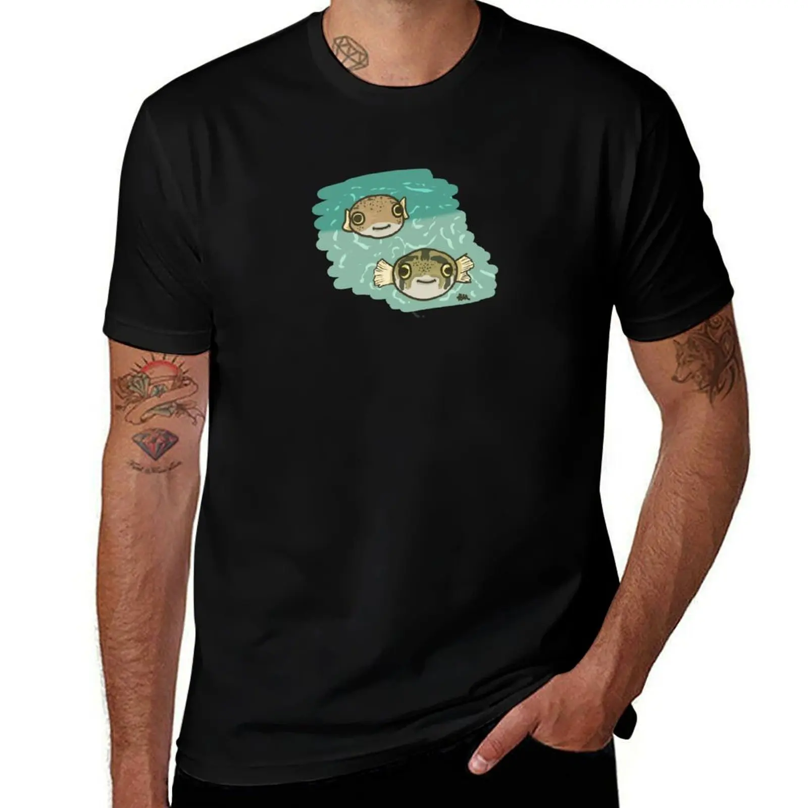 Pufferfish T-Shirt Basic Comfort Fit T-Shirt for Men