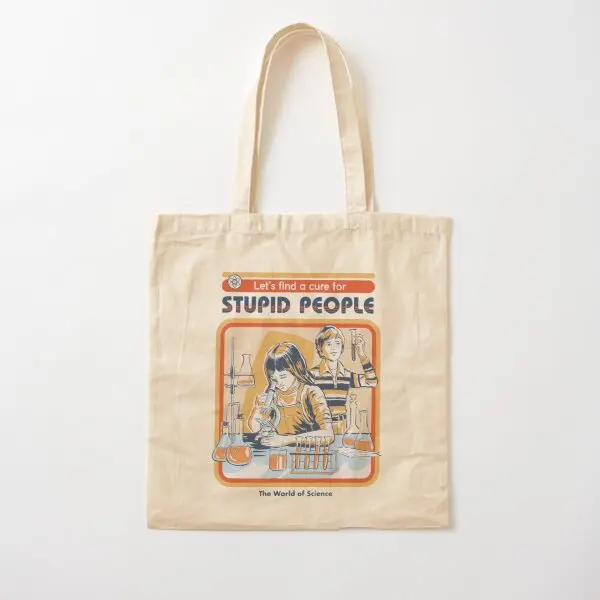 A Cure For Stupid People Cotton  Canvas Bag Travel Unisex Printed Casual Foldable Shopper Grocery Reusable Handbag Designer