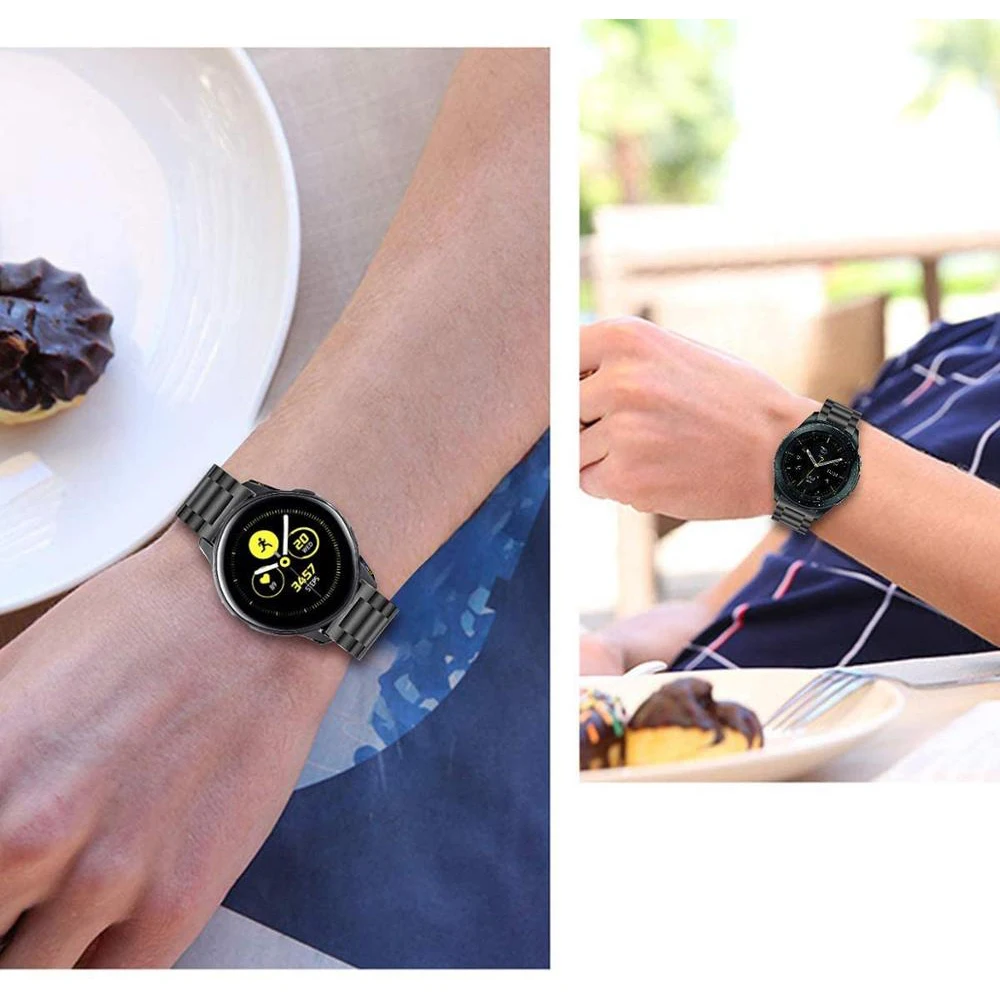 Pulseira de metal para Samsung Watch, 22mm, 20mm, 3, 4, 5, Gear, S3 Classic, Pulseira Frontier para Huawei Watch GT, 2, 3, Pro, Amazfit GTR, Stratos