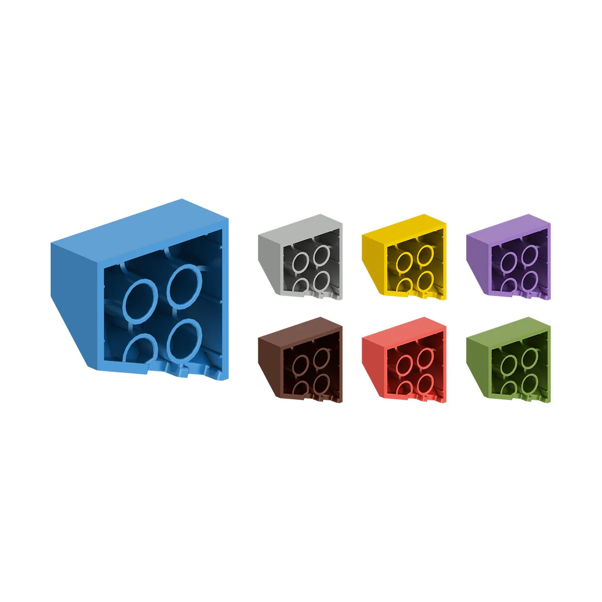 BRICKE Building Blocks 3x3 Inclined Wedge Brick (right) Parts Accessories 90045 Compatible with LEGO 48165