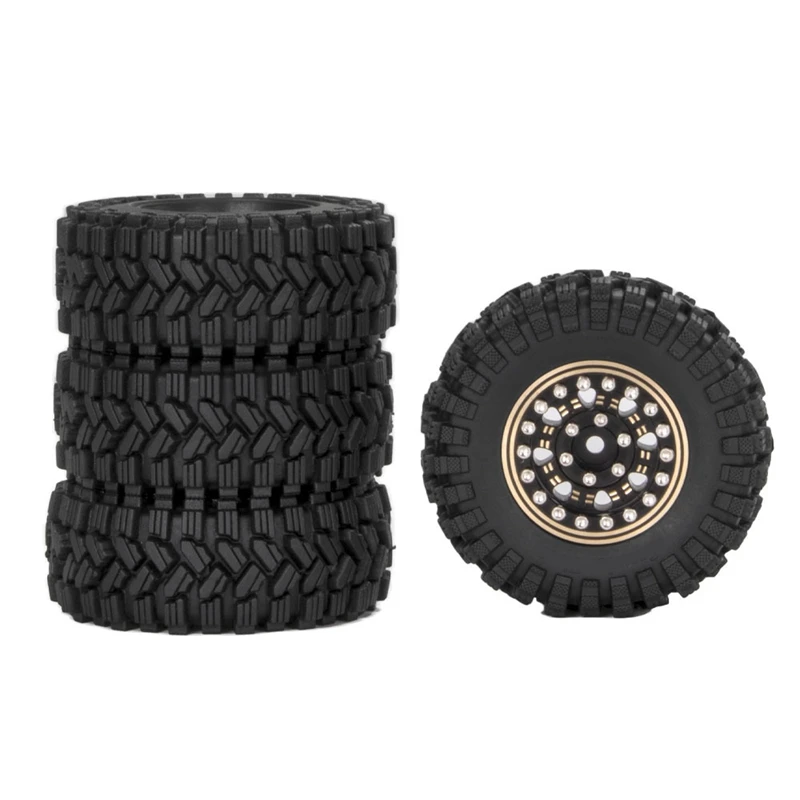 For Traxxas 1/18 TRX4M Land Rover 1.2-Inch Brass Wheel Tire 1/24 SCX24 FMS