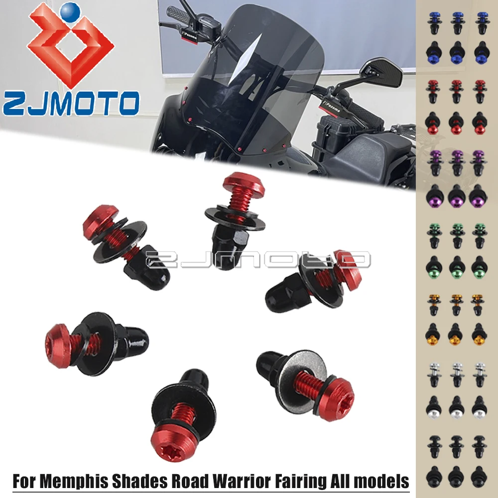 For Harley Softail Low Rider S Dyna Fat Street Bob Memphis Shades Road Warrior Fairing Windscreen T25 Windshield Bolt Screw 6pcs