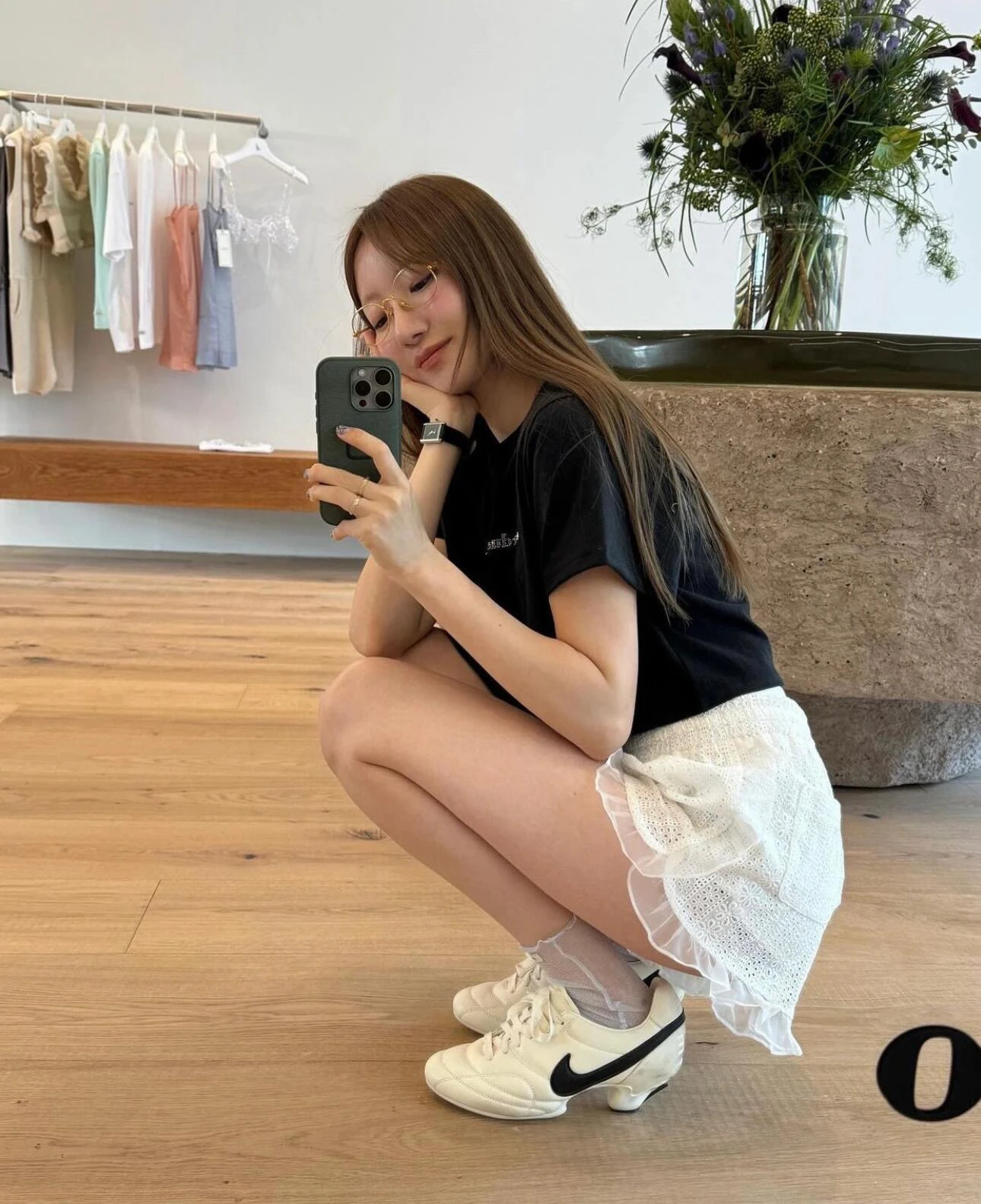 Lässiges, weißes, besticktes Spitzen-Zweiteiler-Set mit elastischer Taille, koreanische SLE-Baumwolle, Orts-Hosen für Damen, Faion