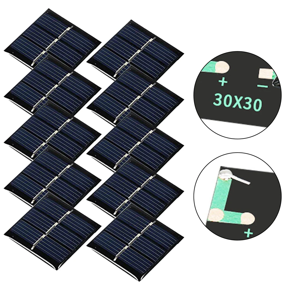 10pc Solar Panel Cell 1.5V 60mA For DIY Projects For Solar Water Pumps Small Electrical Devices 30mmx30mm Small Solar Panel Cell