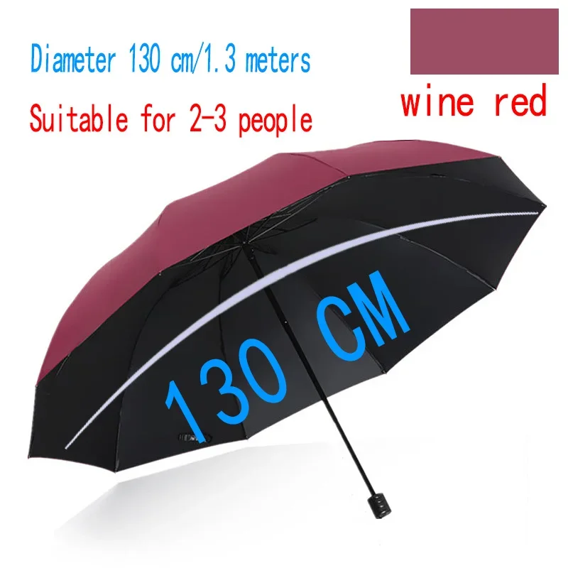 130 cm übergroßer Klappschirm, wind- und wasserdicht, großer Sonnenschirm und Regenschirm für Reisen und Familiengebrauch