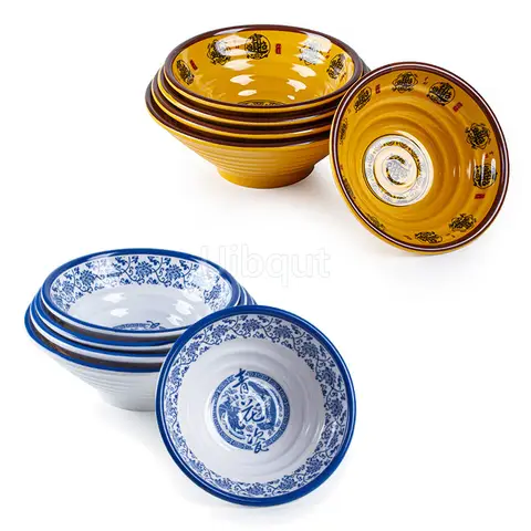 Melaminnudelskål Hushållsplastporslin Restaurang Kommersiell Ramen Salladsskål Tjock, Inte Lätt att Gåva Soppskålar 12 best sales skål melamin - №11