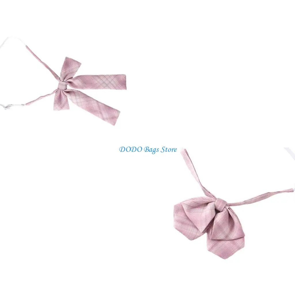 

JK Girl сладкий розовый клетчатый галстук с завязками на шее, японская студенческая форма, галстук-бабочка