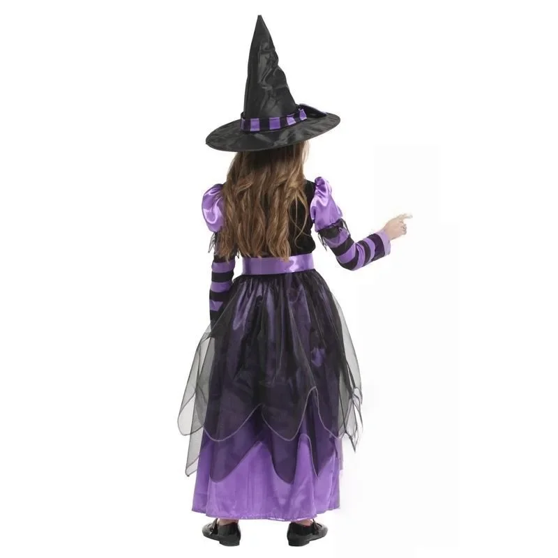 Halloween Children's Witch Costume with Hat – Cute Cosplay Outfit for Drama Performances Makeup Balls & Halloween Party Events