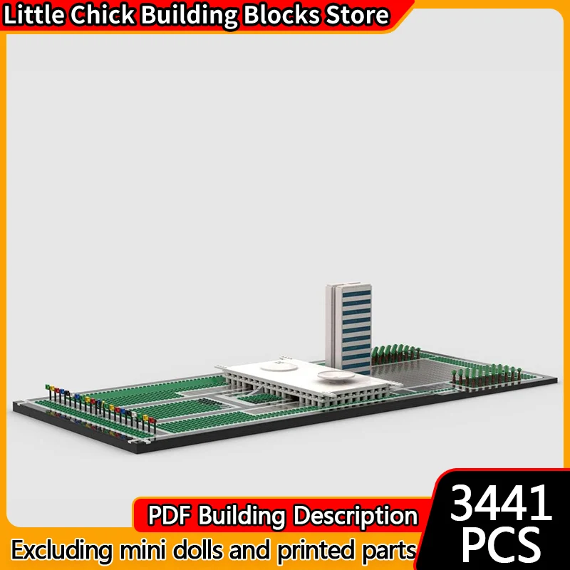 

Модель с видом на улицу MOC, строительные кирпичи, конференц-зал и офисное здание, модульная технология, детские праздничные подарки, сборная игрушка