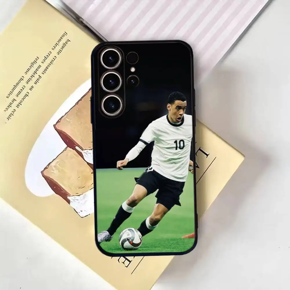 축구 Jamal Musiala 전화 케이스 SamsungS25,24,21,22,23,30,Ultra,20,Plus,Fe,Lite,Note,10,9,Soft Black Cover
