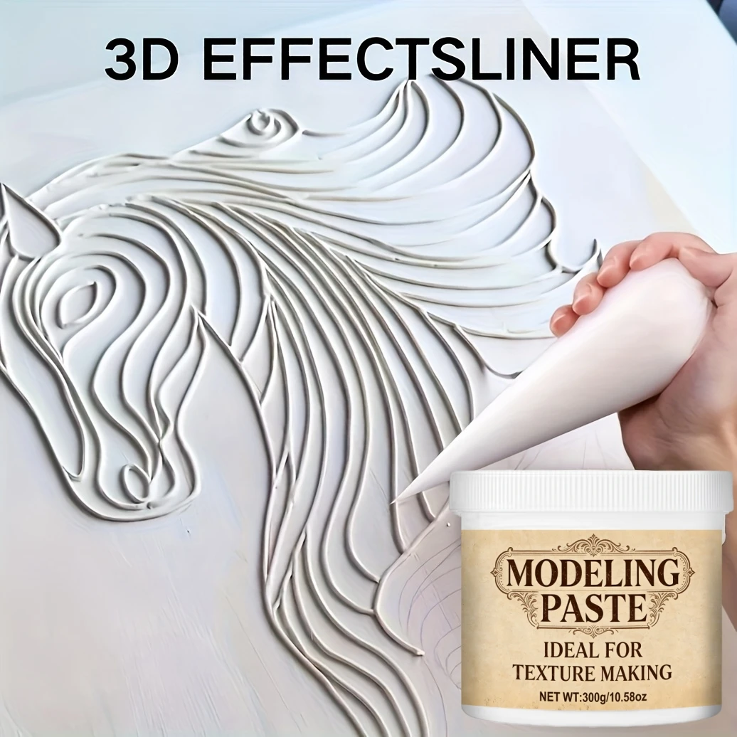 300g Weiße Modellierpaste mit 5 Spritzbeuteln, Modellier- und Linienzeichnungscreme für Kunstwerke, 10,58 Unzen – Detail 6