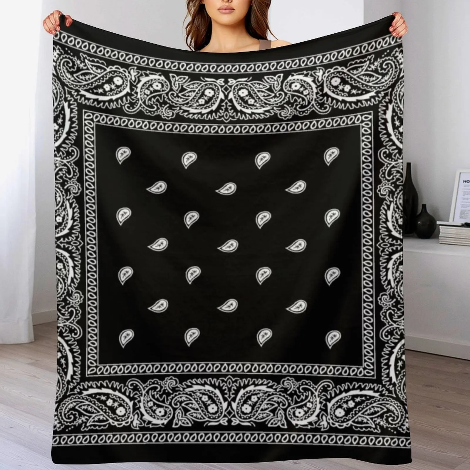 Bandana Black Throw Blanket Decken für Babys schwer zum Schlafen Vintage Beautifuls Decken