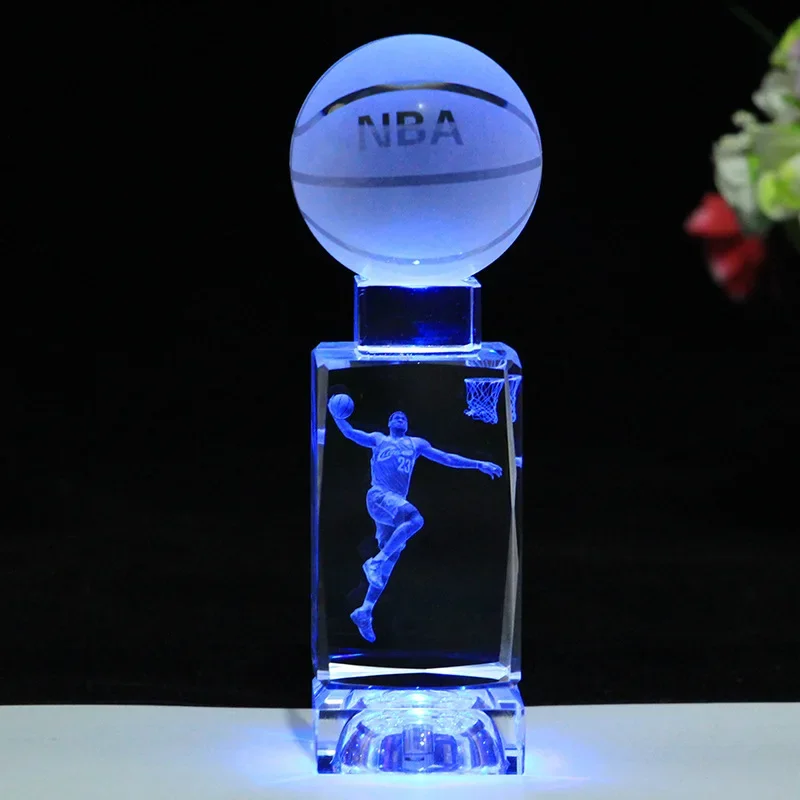 Imagem -04 - Criativo Candeeiro de Mesa de Basquete Lâmpada de Vidro Manchado Nba Estrela Luzes de Cristal Decoração do Quarto de Cama Abajures