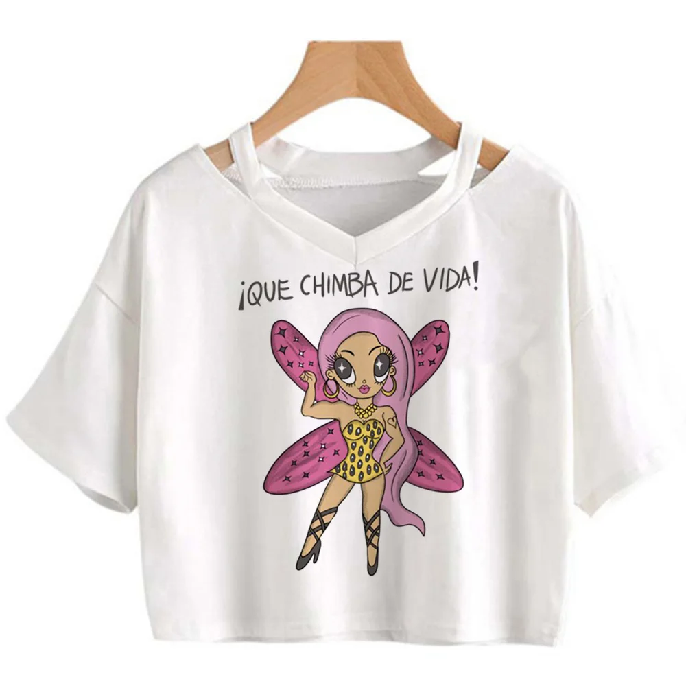 Karol g trashy hippie  90s crop top girl Harajuku streetwear  fairycore 2000s tee