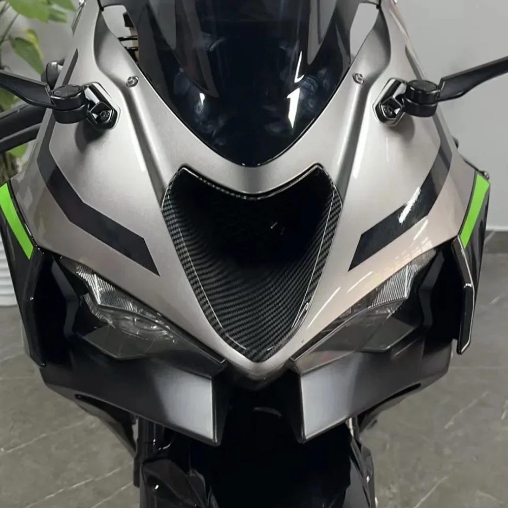 New ZX-6R Carbon Fibre Front Fairing Air Inlet Stamping Port Shell Cover Housing Guards For KAWASAKI NINJA ZX-6R ZX6RR 2024-2025