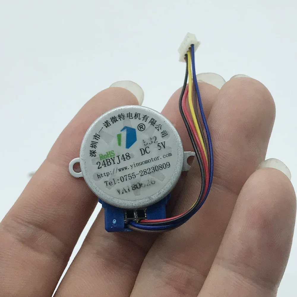 24BYJ Mini 24mm Stepper Motor DC 5V 4-phase 5-wire Stepper Motor Long Shaft Small Deceleration Stepper Motor Gearbox with Wire