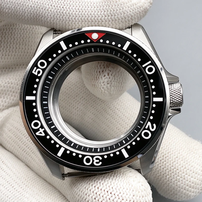 Custom 42mm SKX007 Watch Case S Crown SRPD Case Sapphire Glass Ceramic Bezel Fit NH35 NH36 4R 7S Movements Men Diver Watch Cases