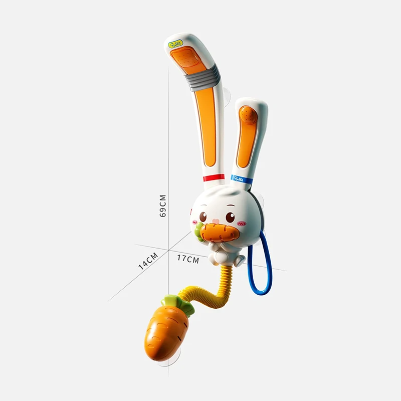 Baby Bath Toy Electric Shower Toy Rabbit Carrot Water Pump Adjustable Sprinkler Baby Bathtub Spray Water Toy for Toddler Gift